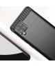 Samsung Galaxy A42 Hoesje Geborsteld TPU Flexibele Back Cover Zwart