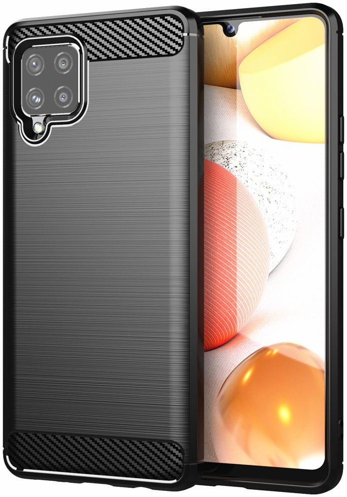 Samsung Galaxy A42 Hoesje Geborsteld TPU Flexibele Back Cover Zwart afbeelding 1