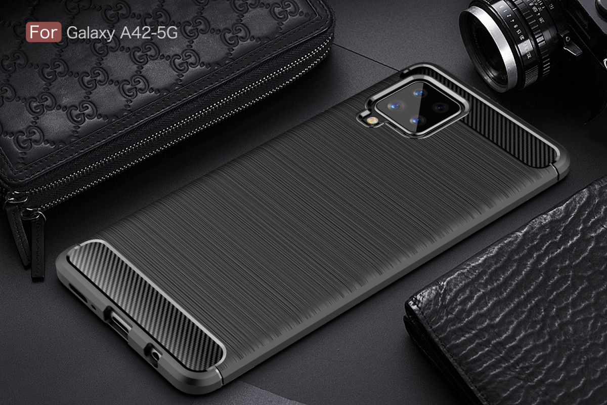 Samsung Galaxy A42 Hoesje Geborsteld TPU Flexibele Back Cover Zwart afbeelding 17