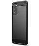 Samsung Galaxy S20 FE Hoesje Geborsteld TPU Back Cover Zwart