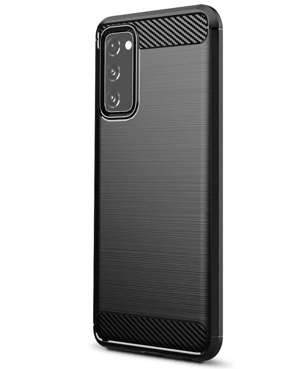 Samsung Galaxy S20 FE Hoesje Geborsteld TPU Back Cover Zwart afbeelding 1