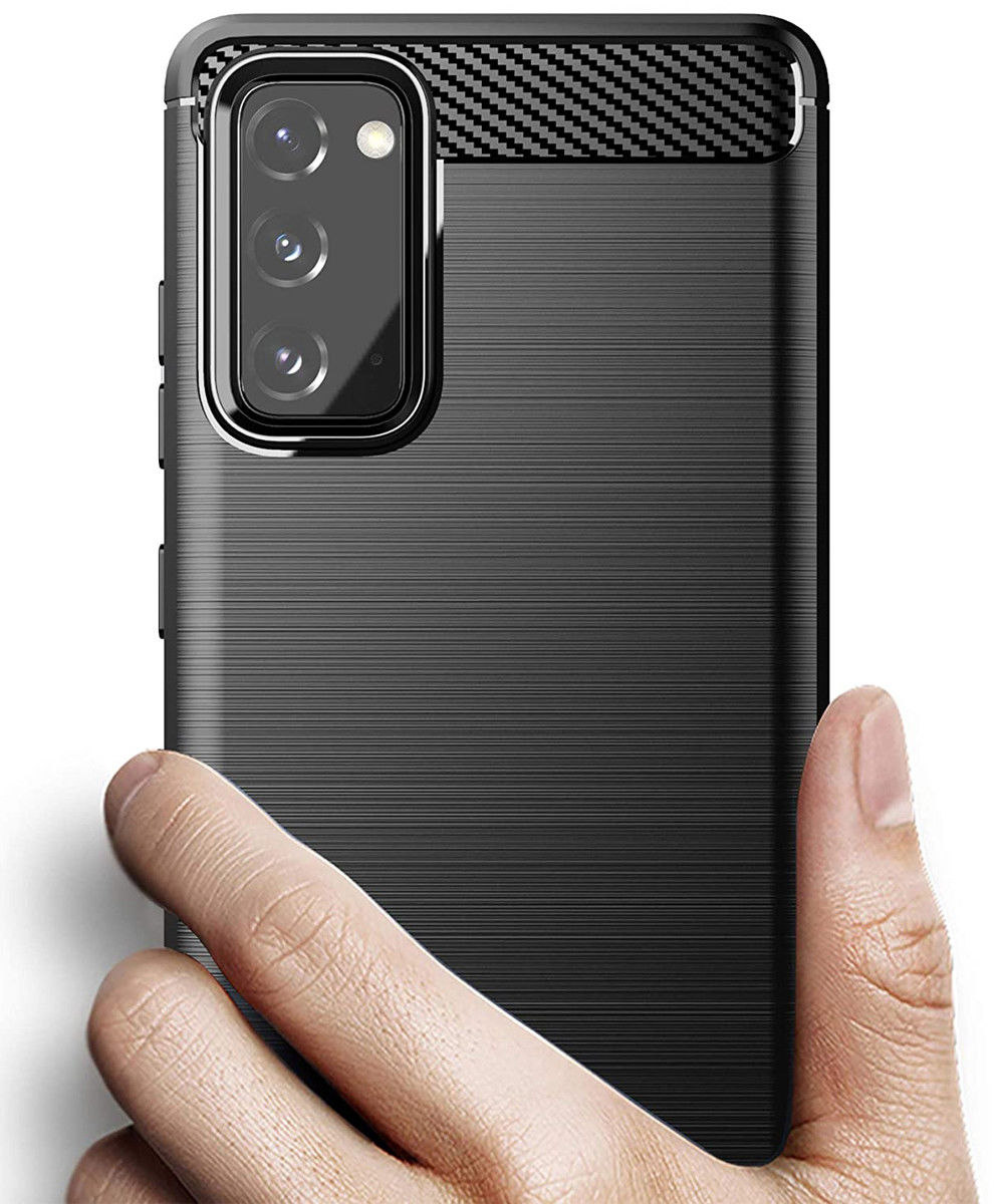Samsung Galaxy S20 FE Hoesje Geborsteld TPU Back Cover Zwart afbeelding 2