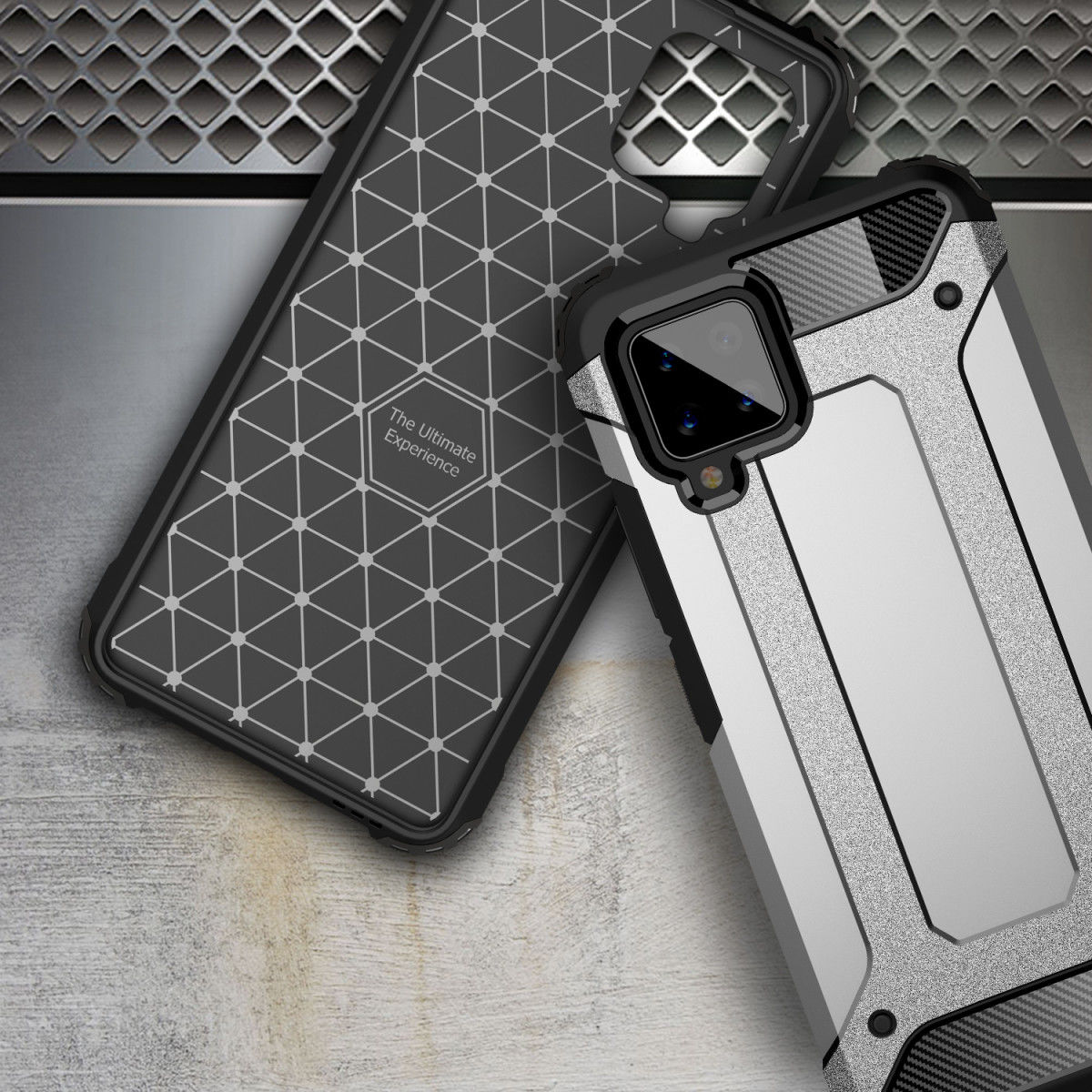 Samsung Galaxy A42 Hoesje Shock Proof Hybride Back Cover Zwart afbeelding 8