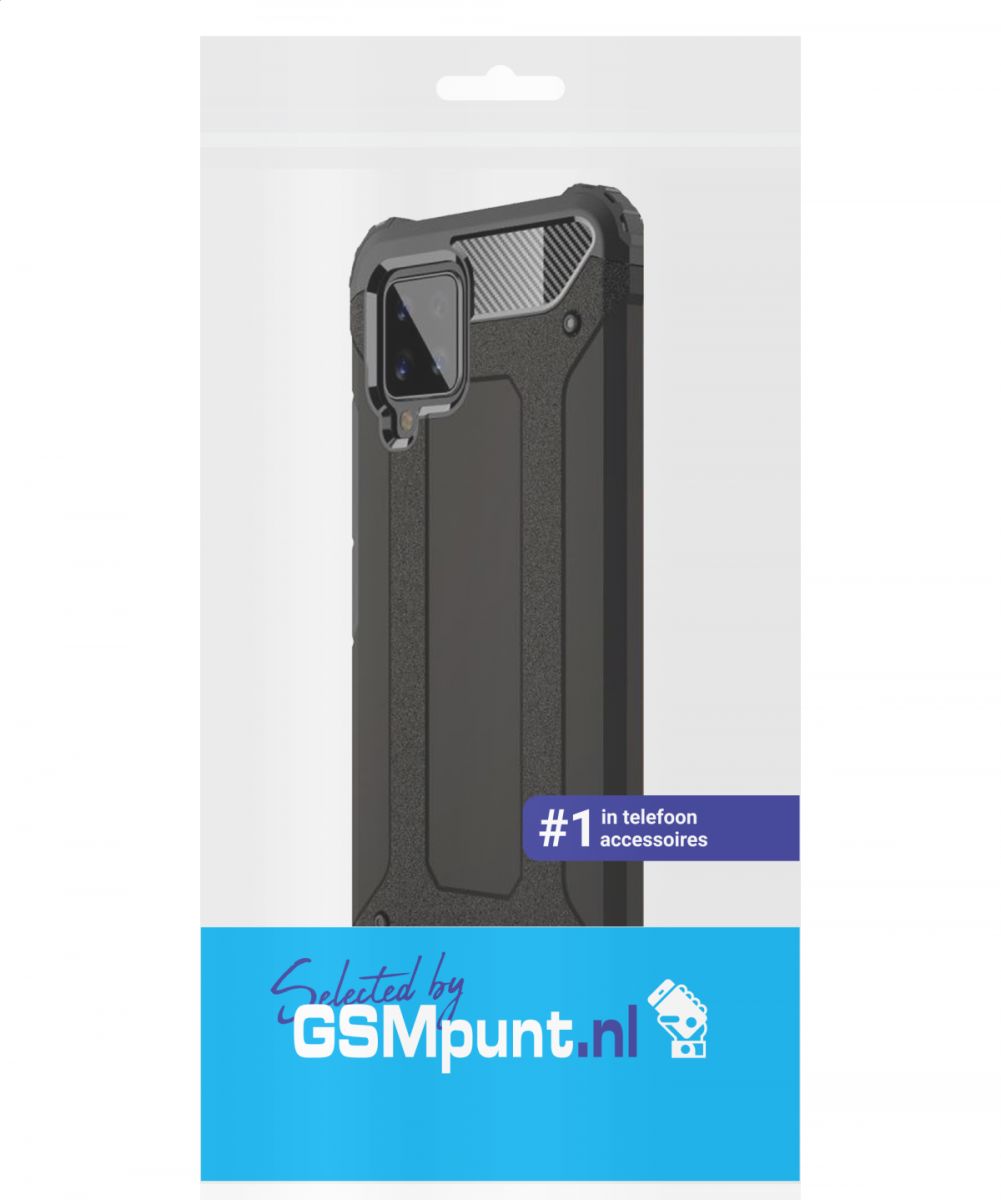 Samsung Galaxy A42 Hoesje Shock Proof Hybride Back Cover Zwart afbeelding 2