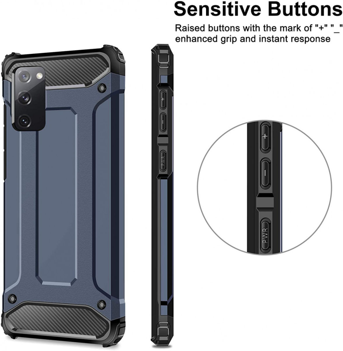 Samsung Galaxy S20 FE Hoesje Hybride Backcover Blauw afbeelding 3