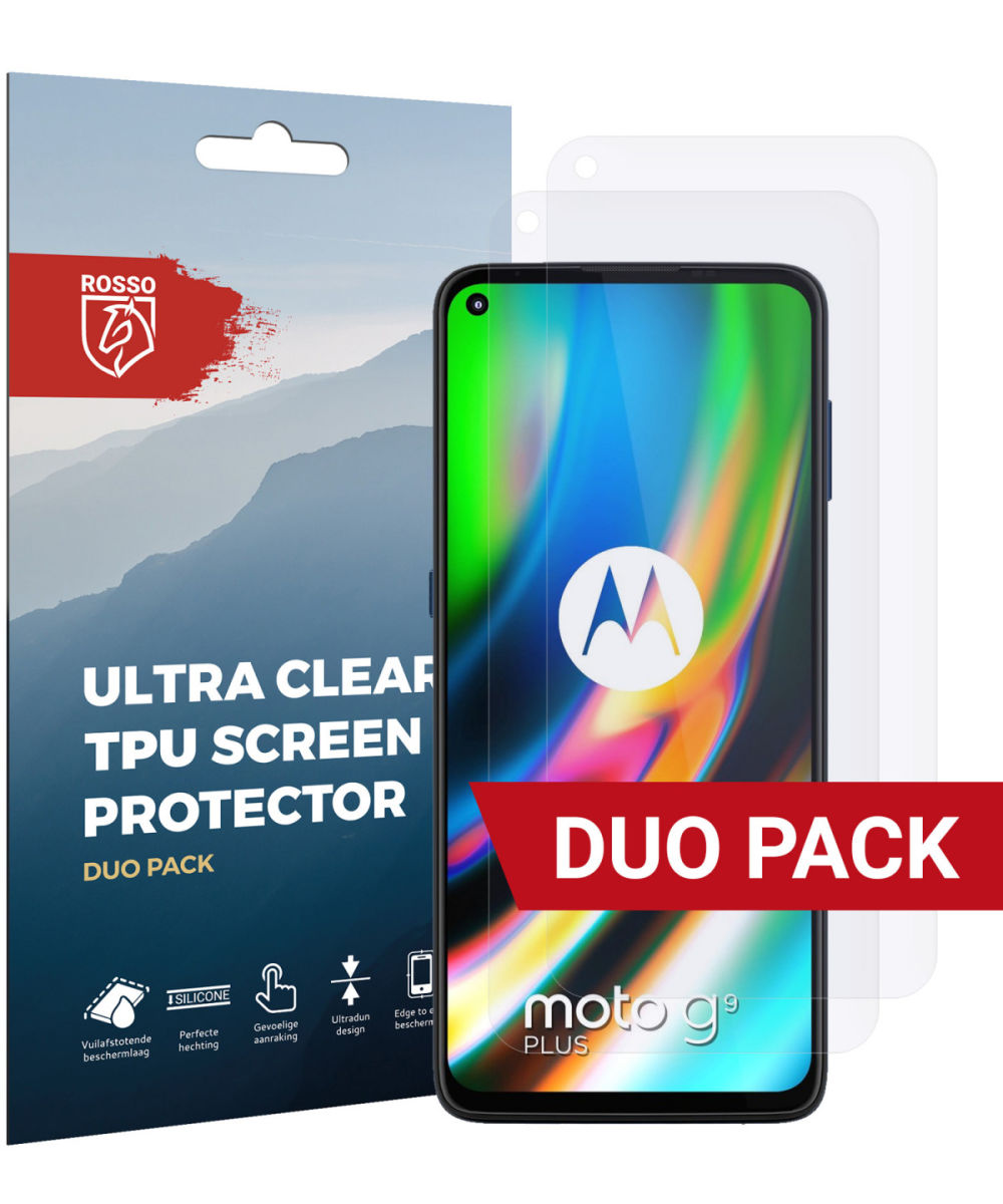 Rosso Motorola Moto G9 Plus Ultra Clear Screen Protector Duo Pack afbeelding 1