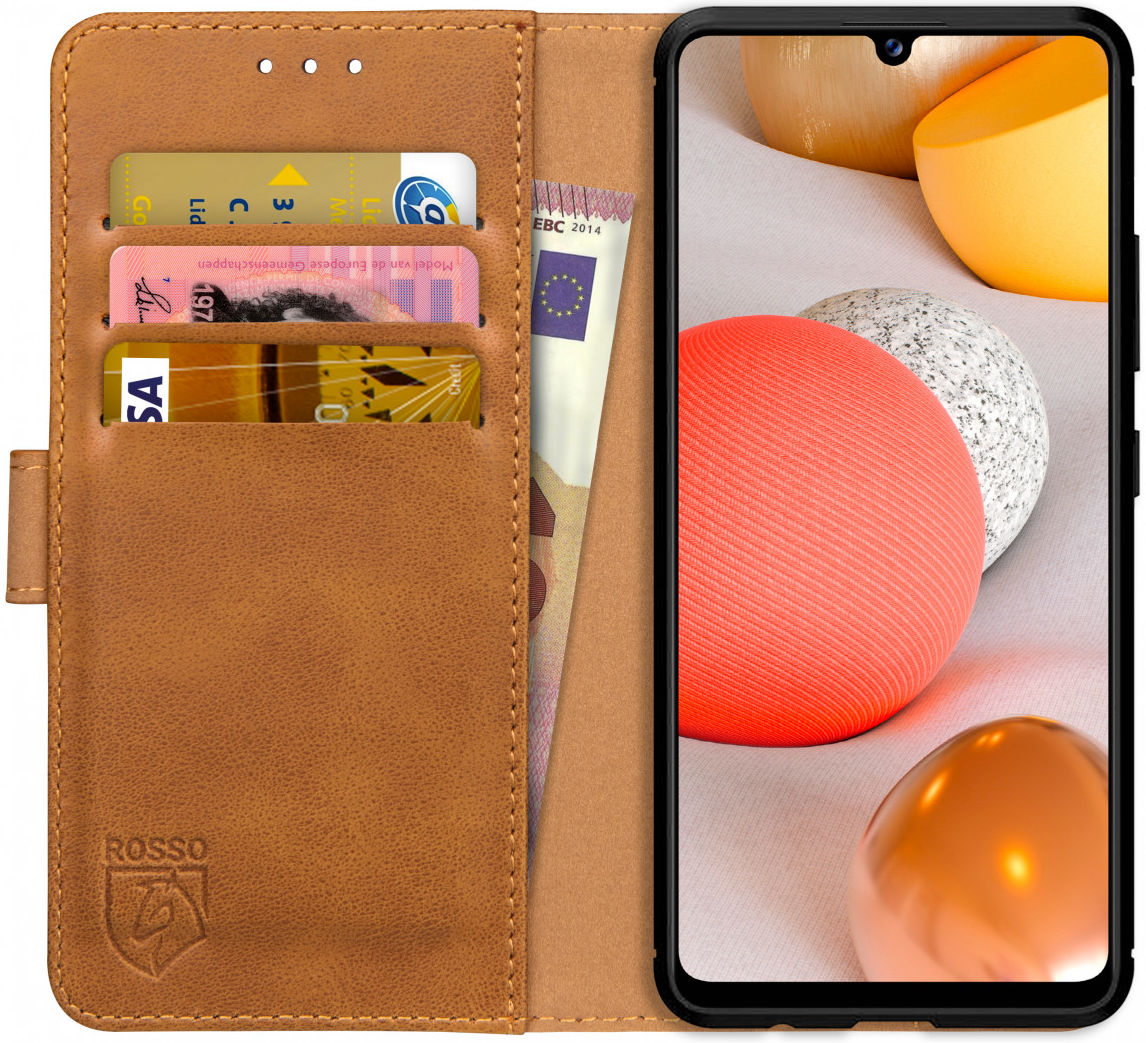 Rosso Element Samsung Galaxy A42 Hoesje Book Cover Lichtbruin afbeelding 1