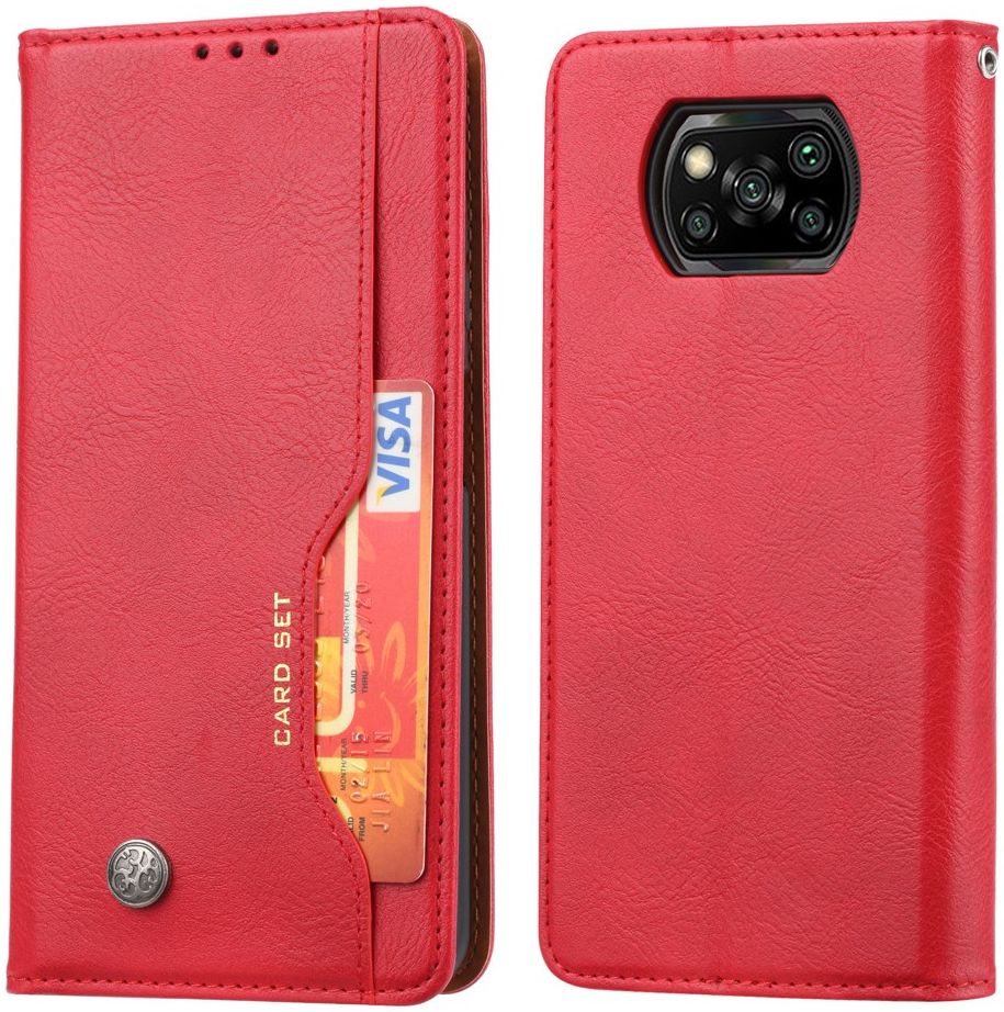 Xiaomi Poco X3/X3 Pro Hoesje Portemonnee Book Case Kunstleer Rood afbeelding 4