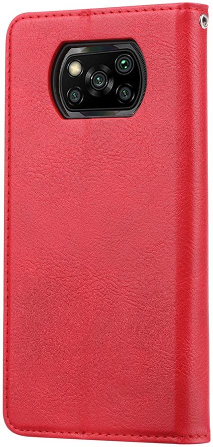 Xiaomi Poco X3/X3 Pro Hoesje Portemonnee Book Case Kunstleer Rood afbeelding 3