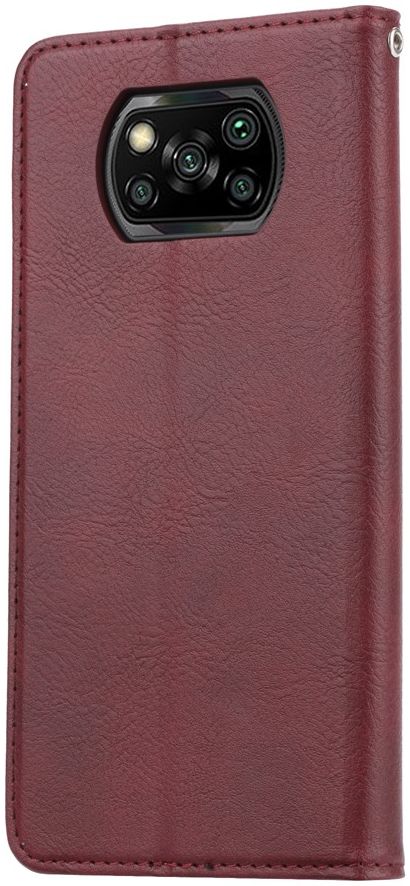 Xiaomi Poco X3/X3 Pro Hoesje Portemonnee Book Case Kunstleer Bordeaux afbeelding 3