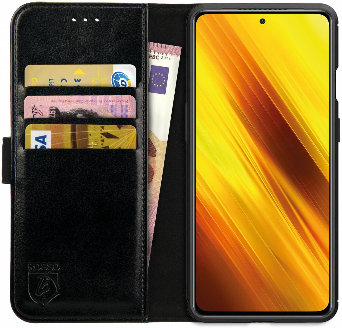 Rosso Element Xiaomi Poco X3 / X3 Pro Hoesje Book Cover Zwart afbeelding 1