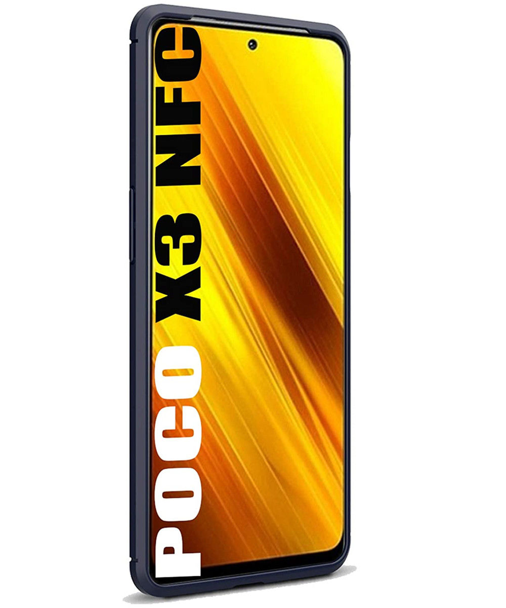 Xiaomi Poco X3/X3 Pro Hoesje Geborsteld TPU Flexibele Back Cover Blauw afbeelding 2