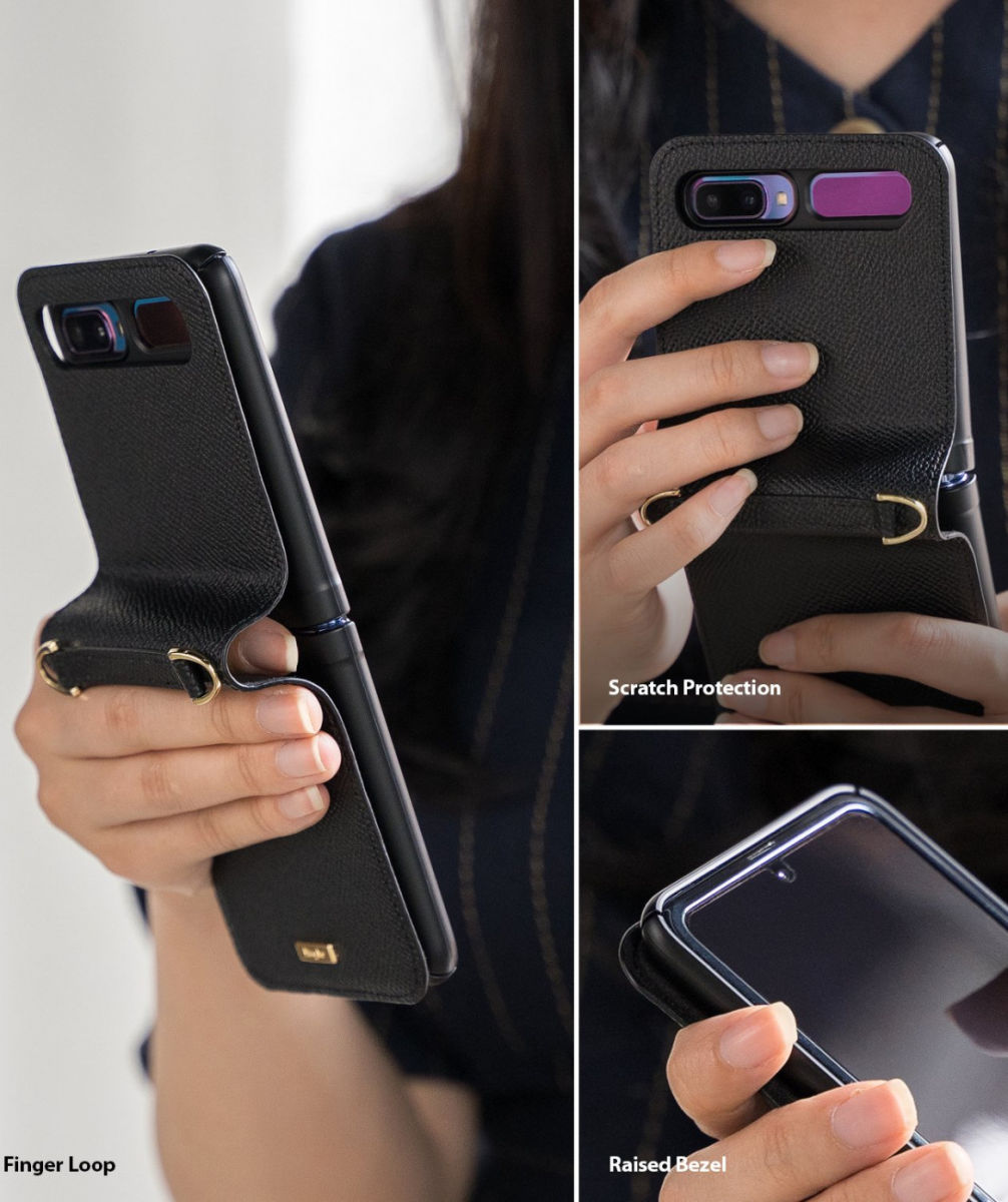 Ringke Folio Signature Samsung Galaxy Z Flip Hoesje met Koord Zwart afbeelding 5
