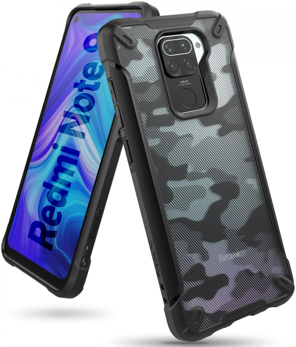 Ringke Fusion X Xiaomi Redmi Note 9 Hoesje Camo Zwart afbeelding 1