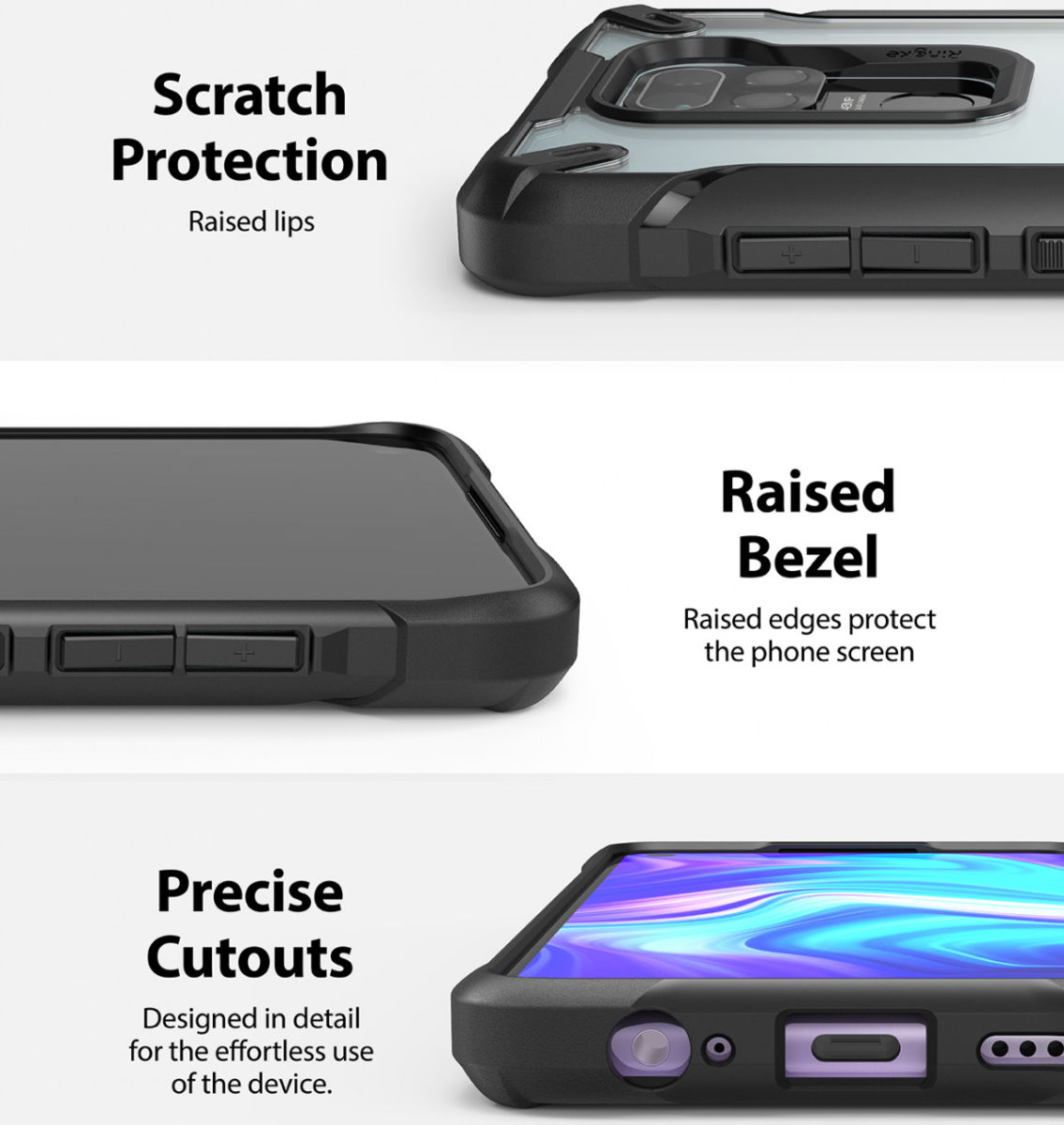 Ringke Fusion X Xiaomi Redmi Note 9 Hoesje Camo Zwart afbeelding 4
