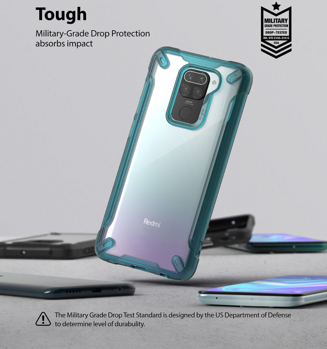 Ringke Fusion X Xiaomi Redmi Note 9 Hoesje Camo Zwart afbeelding 6