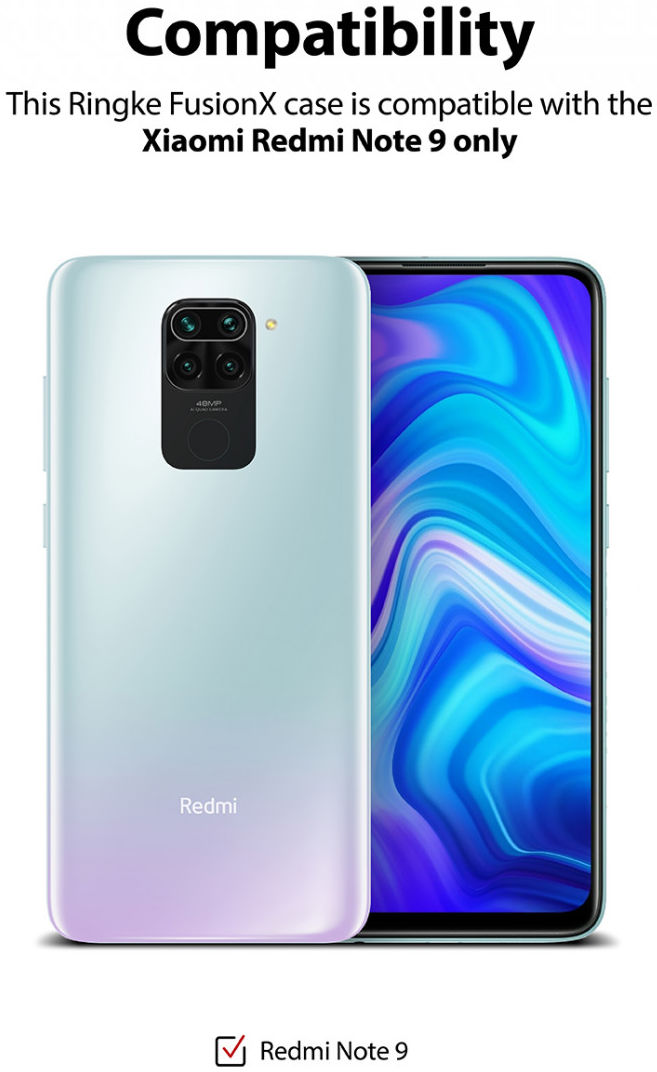 Ringke Fusion X Xiaomi Redmi Note 9 Hoesje Camo Zwart afbeelding 8
