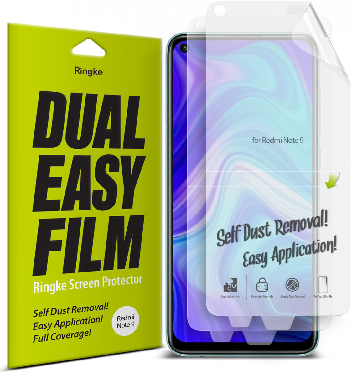 Ringke Dual Easy Wing Xiaomi Redmi Note 9 Screenprotector (Duo Pack) afbeelding 1