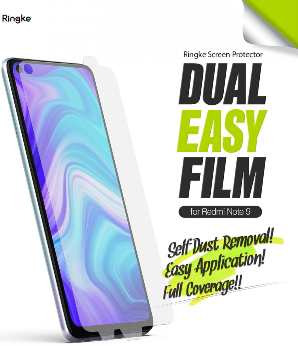 Ringke Dual Easy Wing Xiaomi Redmi Note 9 Screenprotector (Duo Pack) afbeelding 13