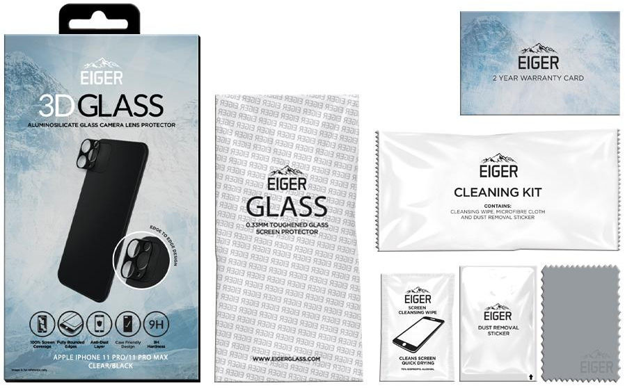 Eiger Apple iPhone 11 Pro / Pro Max Camera Protector Glass Gebogen afbeelding 5