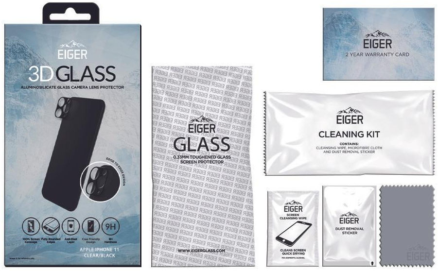 Eiger Apple iPhone 11 Camera Protector Tempered Glass 3D afbeelding 5