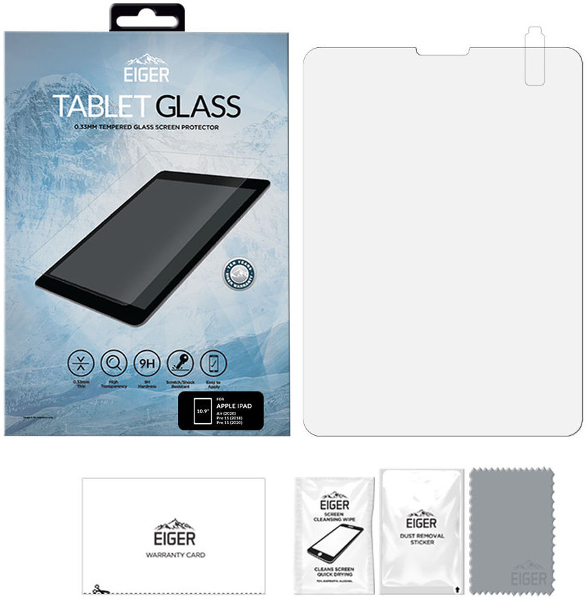 Eiger Apple iPad Air 2020/Pro 11 Tempered Glass Case Friendly Plat afbeelding 2