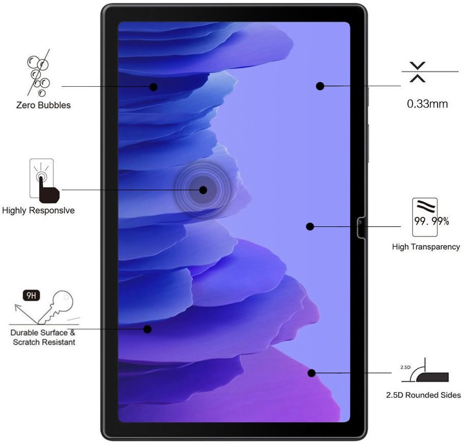 Eiger Samsung Galaxy Tab A7 (2020) Tempered Glass Case Friendly Plat afbeelding 2