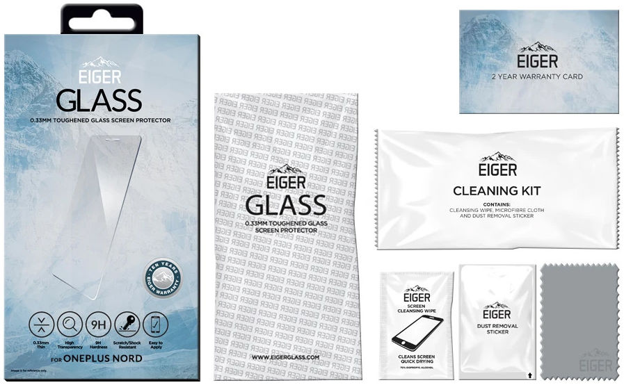 Eiger OnePlus Nord Tempered Glass Case Friendly Screen Protector Plat afbeelding 4