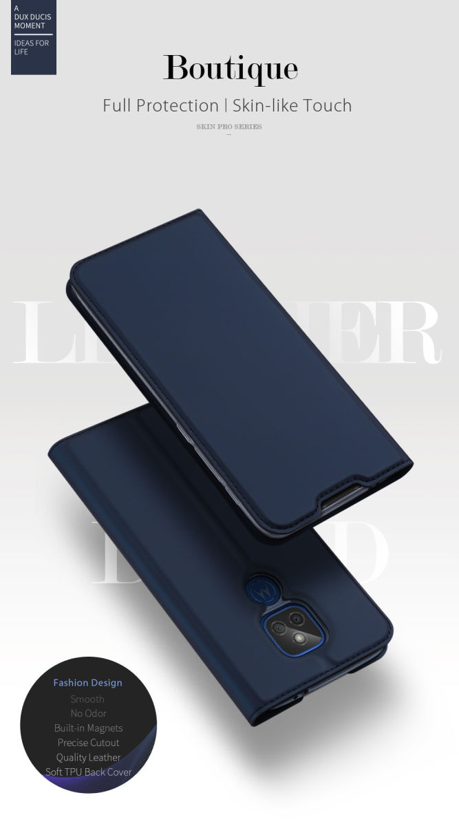 Dux Ducis Skin Pro Series Motorola Moto E7 Plus Flip Hoesje Blauw afbeelding 6