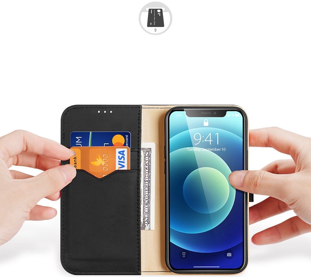 Dux Ducis Hivo Series Apple iPhone 12 Mini Hoesje Book Case Zwart afbeelding 2