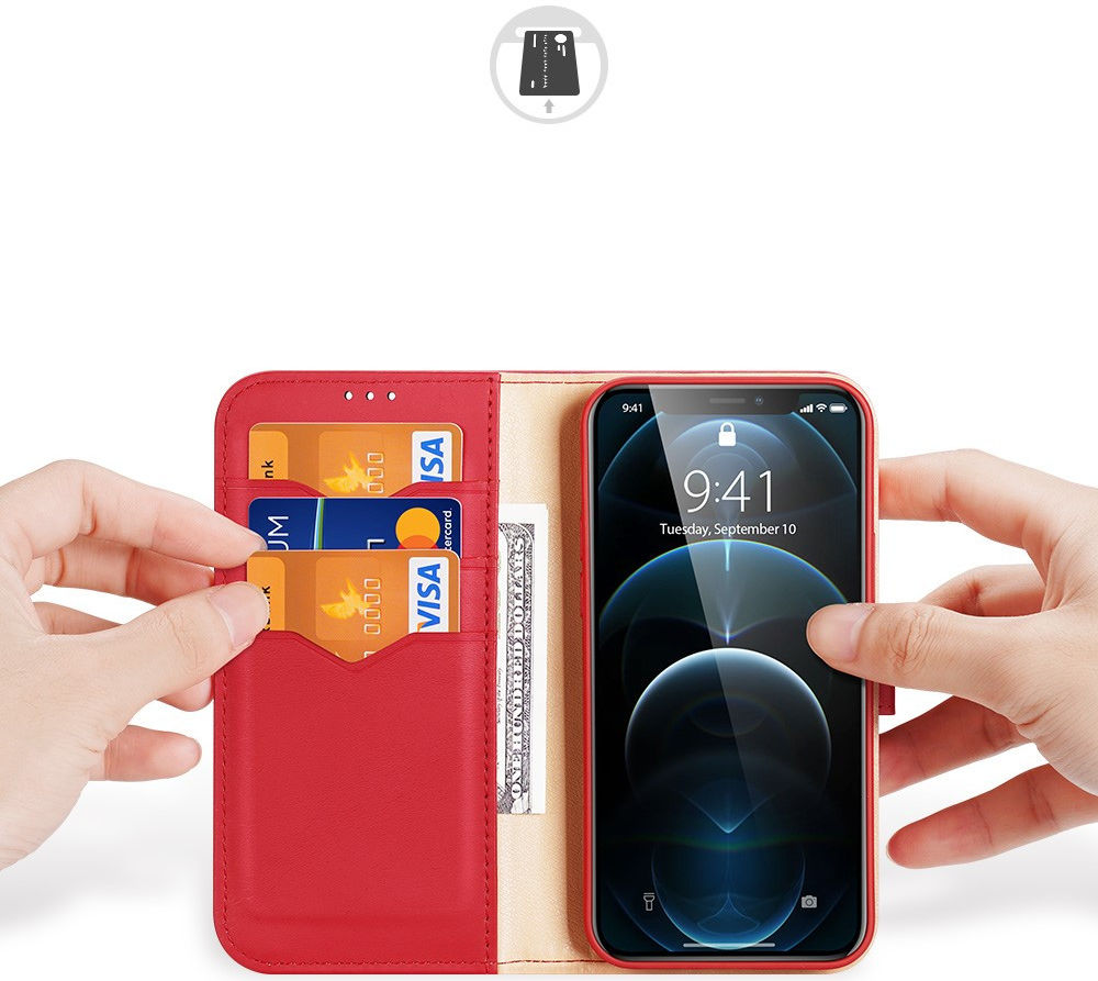 Dux Ducis Hivo Series Apple iPhone 12 Pro Max Hoesje Book Case Rood afbeelding 4
