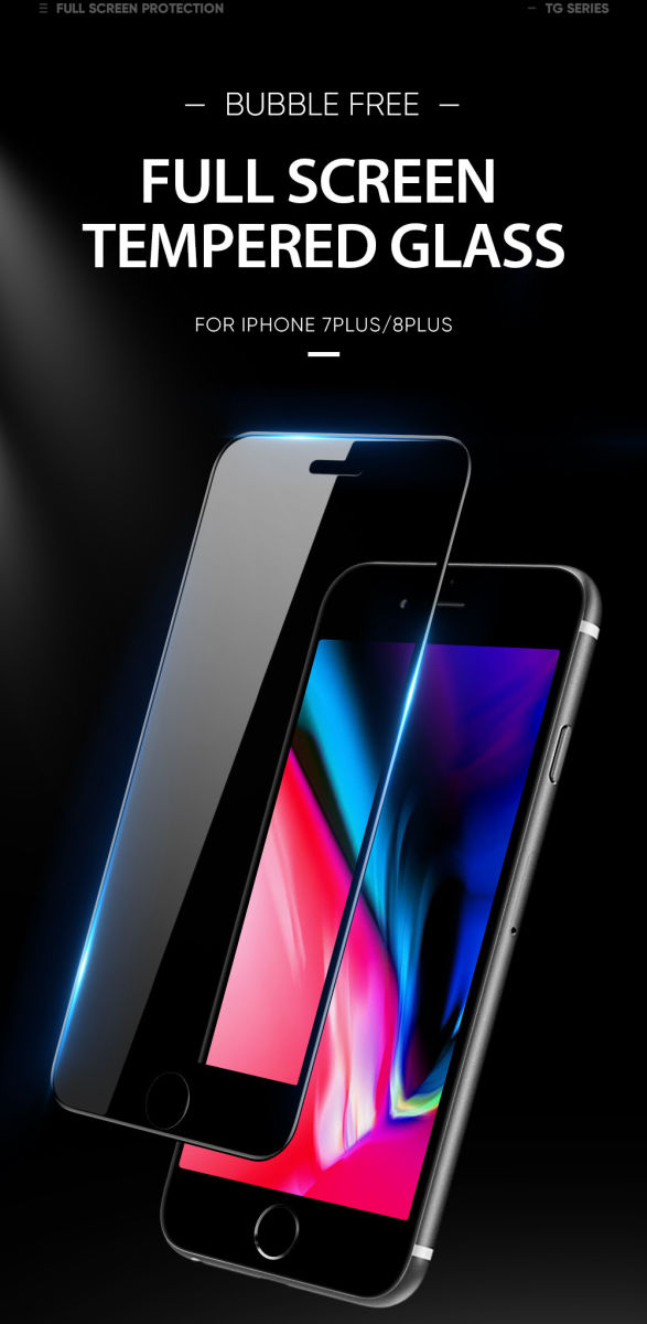 Dux Ducis iPhone 8 Plus/7 Plus Tempered Glass Screen Protector Zwart afbeelding 9