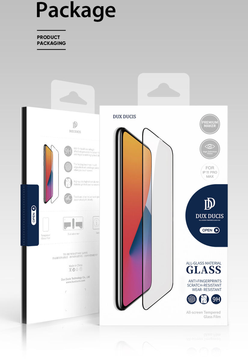 Dux Ducis Apple iPhone 11 Pro Max Tempered Glass Screen Protector afbeelding 11