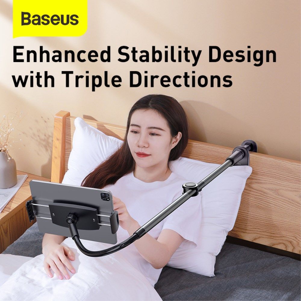 Baseus 360° Verstelbare Tablet en Telefoonhouder Bureau en Bed Grijs afbeelding 12