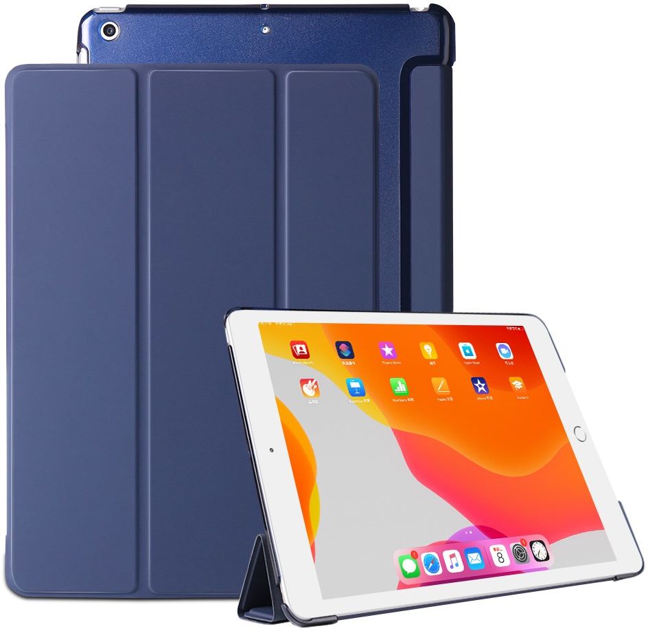 iPad 10.2 2019 / 2020 / 2021 Tri-Fold Book Case met Standaard Blauw afbeelding 1