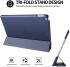 iPad 10.2 2019 / 2020 / 2021 Tri-Fold Book Case met Standaard Blauw afbeelding 5