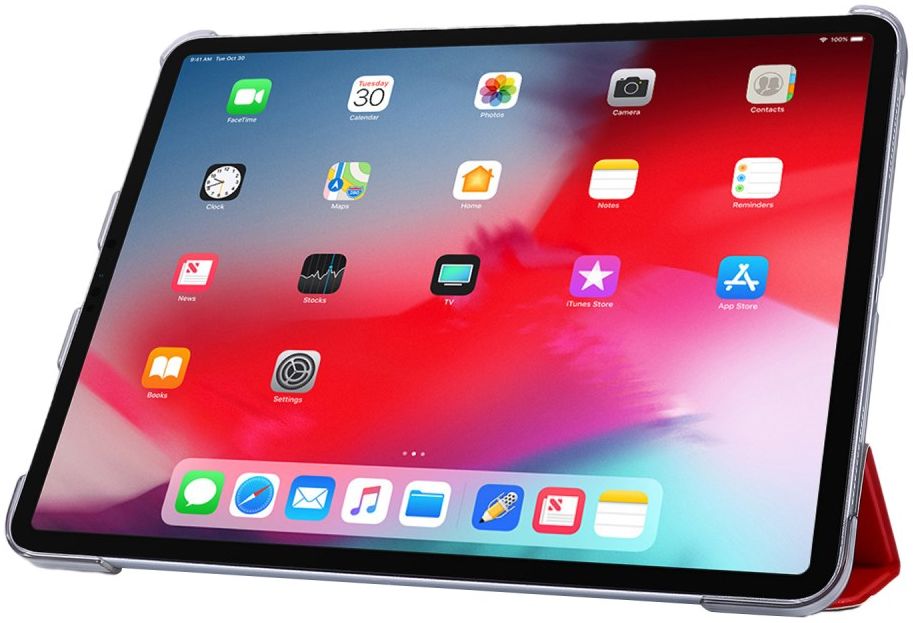 Apple iPad Pro 11 (2018/2020/2021) Tri-Fold Hoes Book Case Rood afbeelding 2