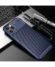 Apple iPhone 12 Pro Max Hoesje Siliconen Carbon Back Cover Blauw