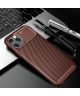 Apple iPhone 12 Pro Max Hoesje Siliconen Carbon Back Cover Bruin