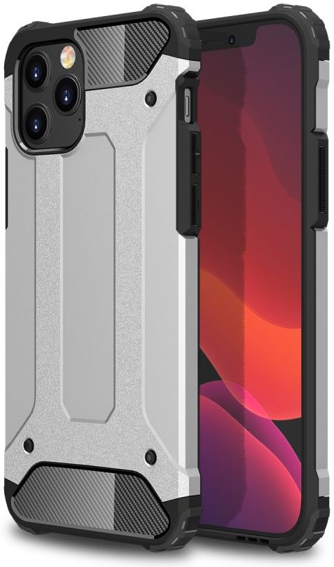 Apple iPhone 12 Pro Max Hoesje Shockproof Hybride Backcover Zilver afbeelding 1