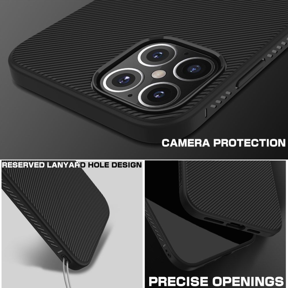 Apple iPhone 12 Mini Hoesje Twill Slim Textuur Back Cover Zwart afbeelding 8