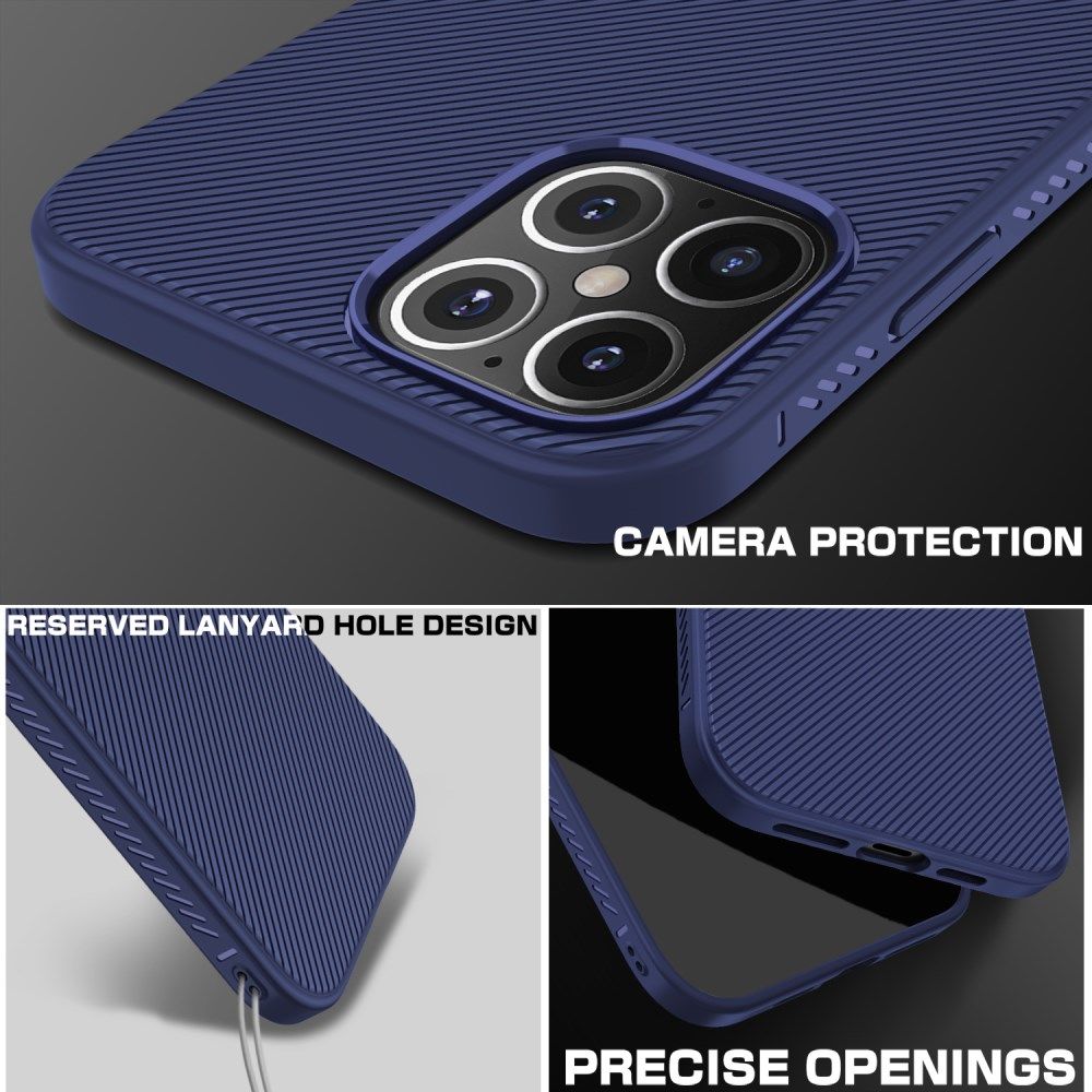 Apple iPhone 12 Mini Hoesje Twill Slim Textuur Back Cover Donker Blauw afbeelding 8