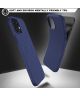 Apple iPhone 12 Pro Max Hoesje Twill Slim Textuur Back Cover Blauw