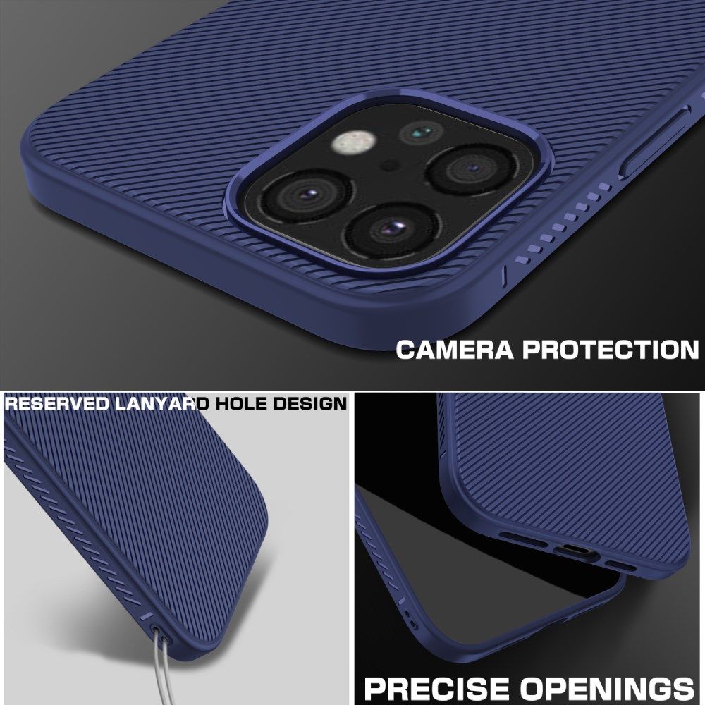 Apple iPhone 12 Pro Max Hoesje Twill Slim Textuur Back Cover Blauw afbeelding 8