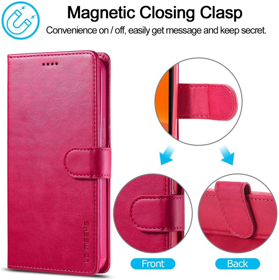 LC.IMEEKE Apple iPhone 12 Mini Hoesje Portemonnee Book Case Rood afbeelding 12
