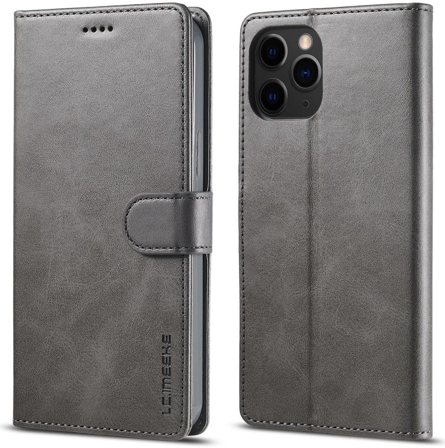 LC.IMEEKE Apple iPhone 12 Mini Hoesje Portemonnee Book Case Grijs afbeelding 4