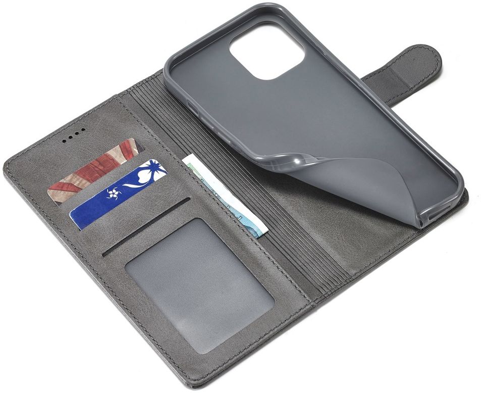 LC.IMEEKE Apple iPhone 12 Mini Hoesje Portemonnee Book Case Grijs afbeelding 8