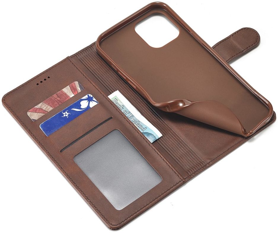 LC.IMEEKE Apple iPhone 12 Mini Hoesje Portemonnee Book Case Coffee afbeelding 8