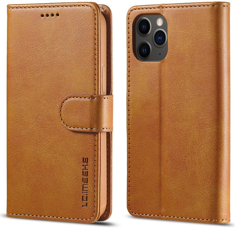LC.IMEEKE Apple iPhone 12 / 12 Pro Hoesje Portemonnee Book Case Bruin afbeelding 9