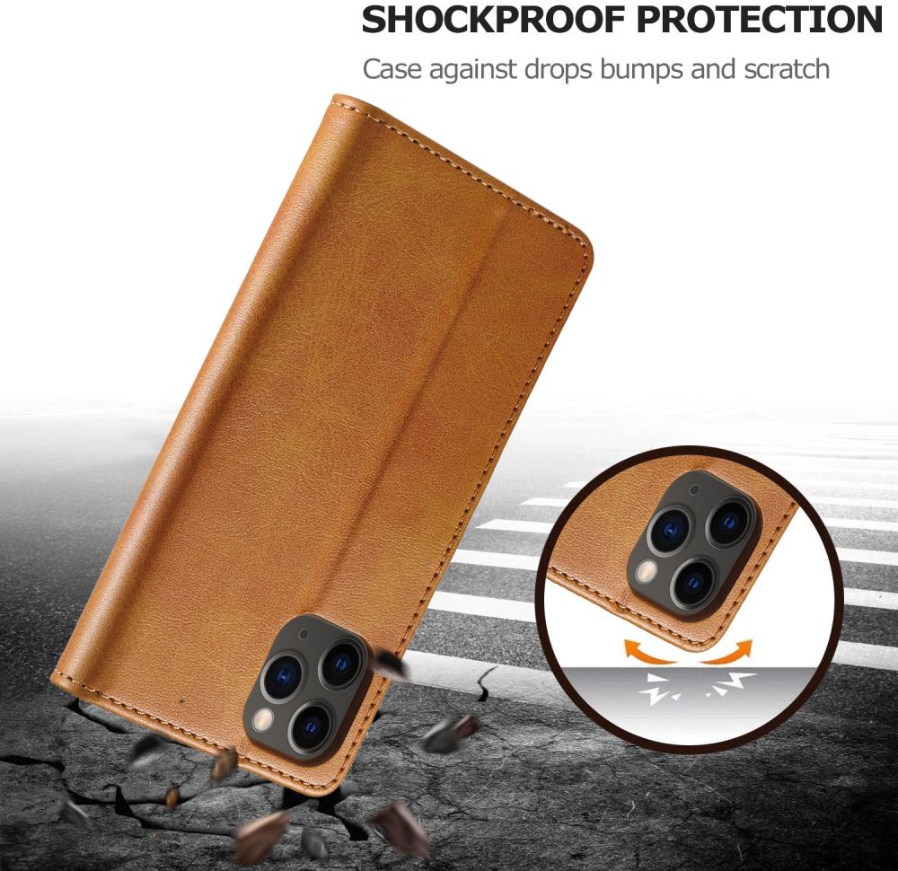 LC.IMEEKE Apple iPhone 12 / 12 Pro Hoesje Portemonnee Book Case Bruin afbeelding 10